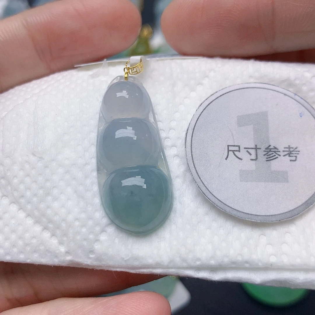 颈饰18K金镶嵌翡翠天然缅甸A货翡翠