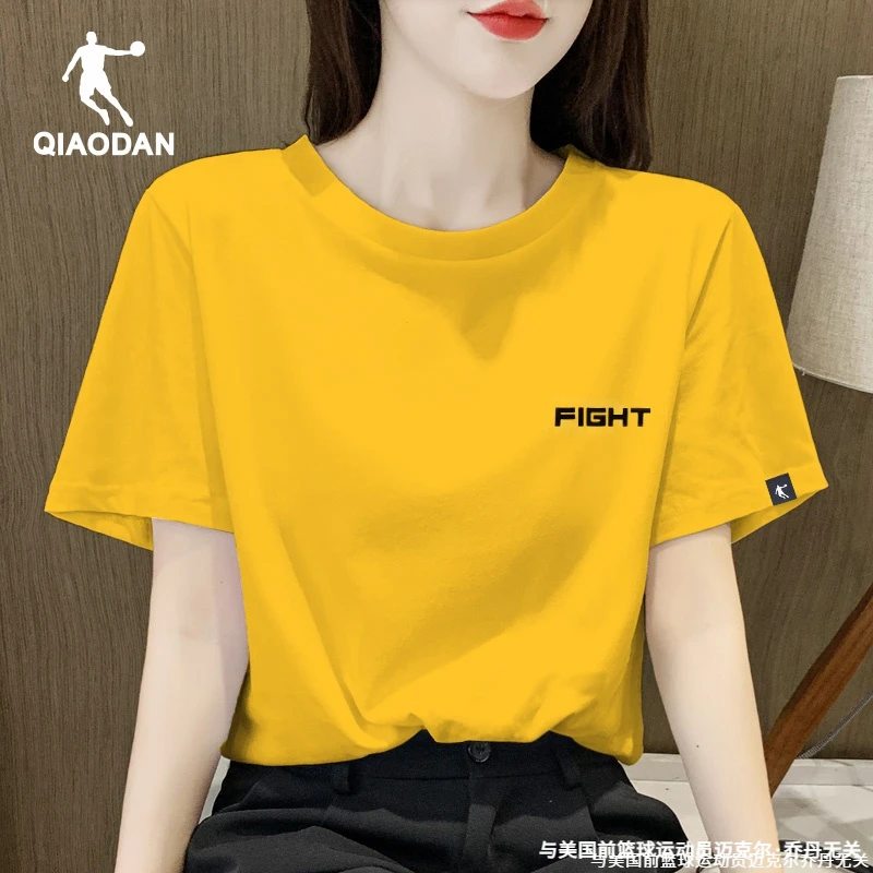 乔丹短袖T恤女2025夏季新款大码宽松体恤女士休闲上衣半袖t运动服