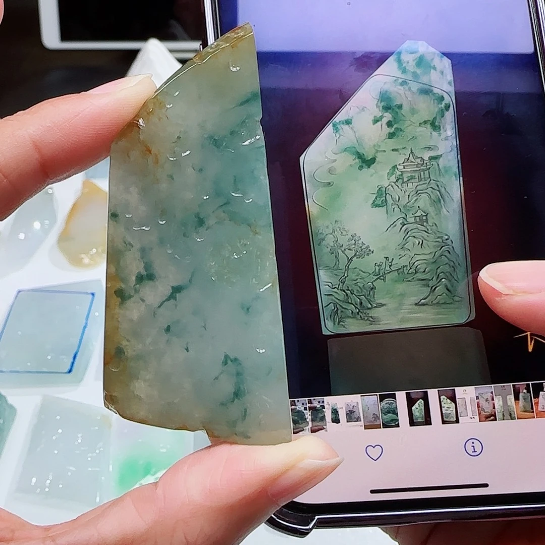 定制翡翠未镶嵌缅甸翡翠挂件