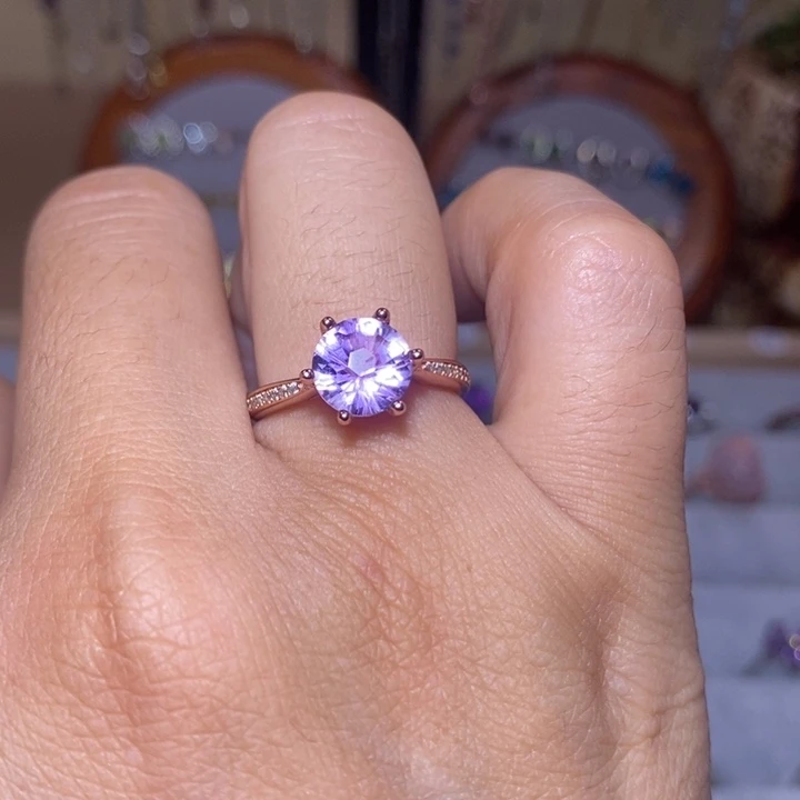 银S925镶嵌戒指紫晶1235