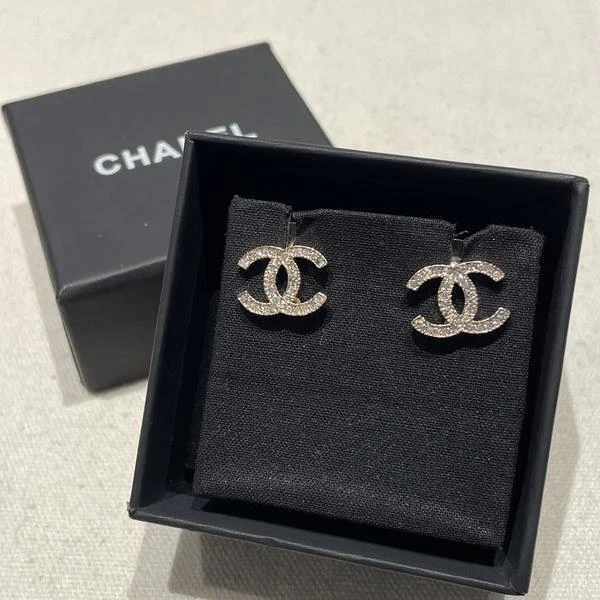 年货2/Chanel香奈儿双c带钻耳钉