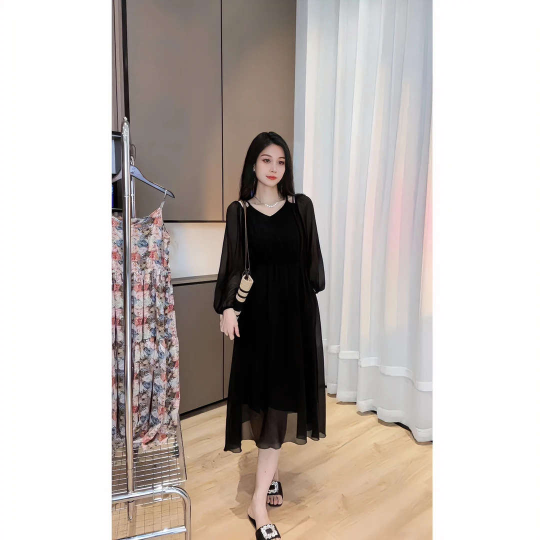 轻奢镂空连衣裙女夏季时尚显瘦收腰长裙子旅游度假裙1169