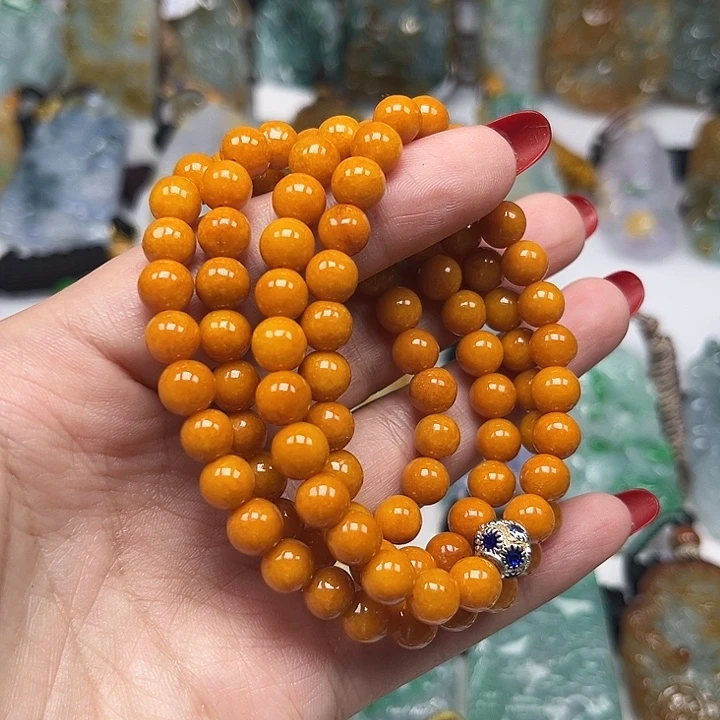 翡翠未镶嵌颈饰卡7长珠链