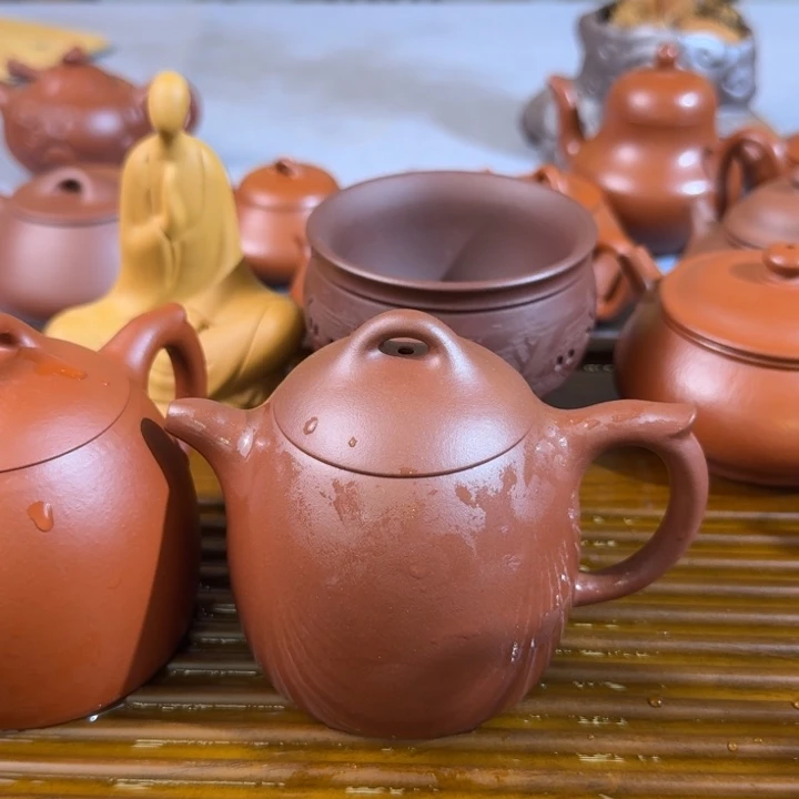茶壶紫砂紫泥全手秦权250毫升