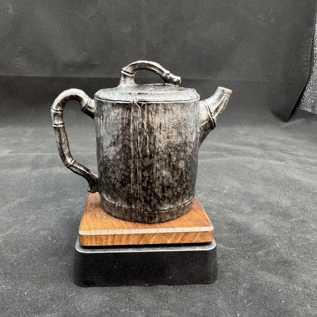 【直桶竹节】•研壶社•冰碛岩经典壶精美雕刻全手工