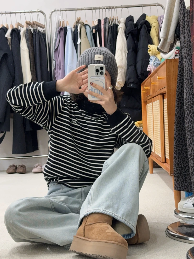 NO退GR*VE领子 可翻可撑拉 超强 新年 内搭T恤