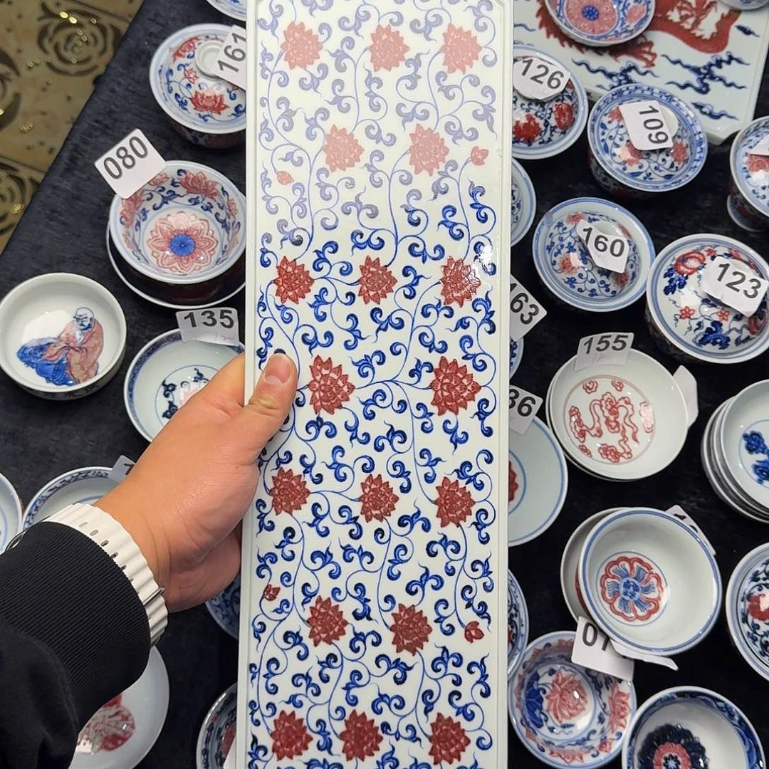 釉里红金刚莲干泡台