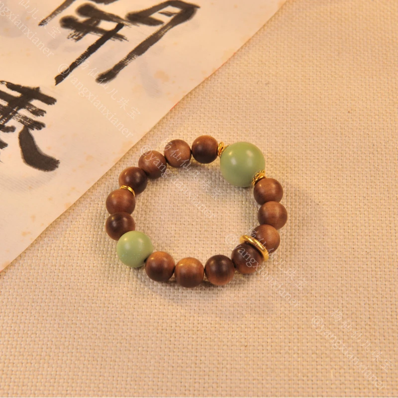 【杨仙仙珠宝】18K厚金镶嵌老山檀多宝手串（约10mm+）A5099