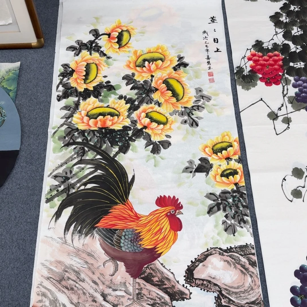 国画四尺尺寸70X140纯手绘作品