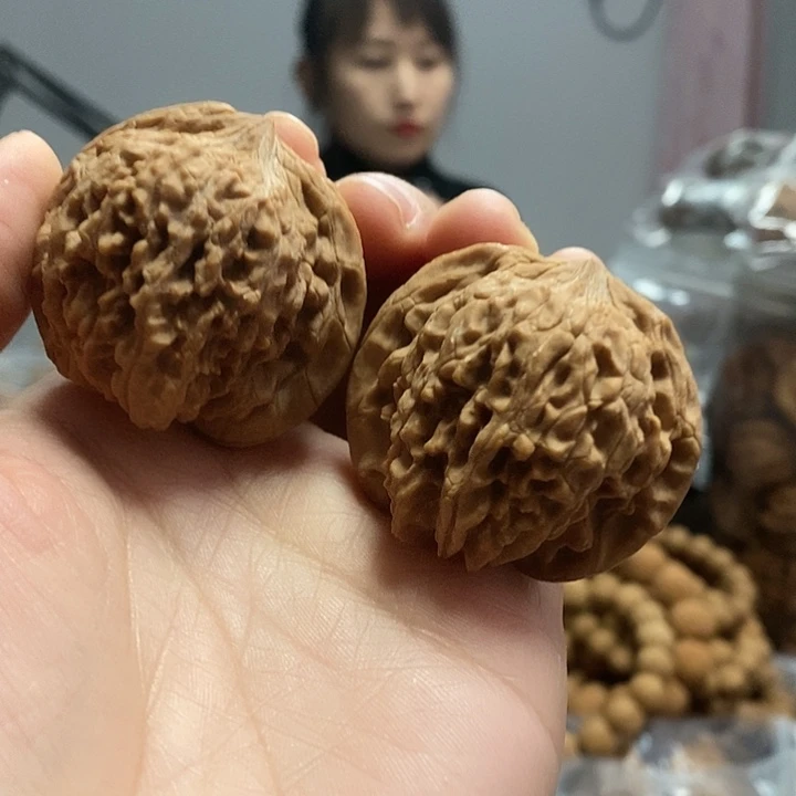 把件文玩核桃42.5和尚头红皮