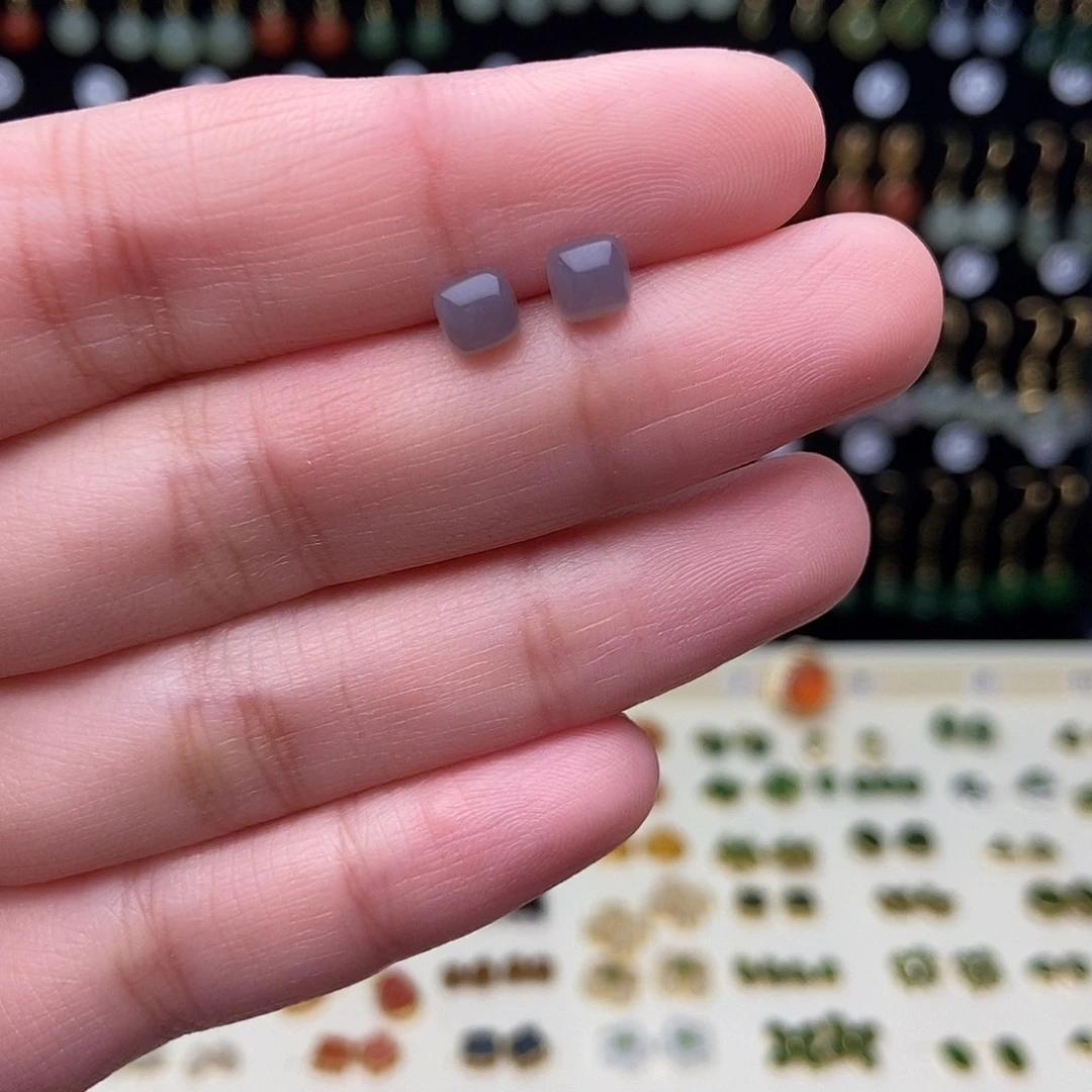 和田玉银S925镀金镶嵌耳饰