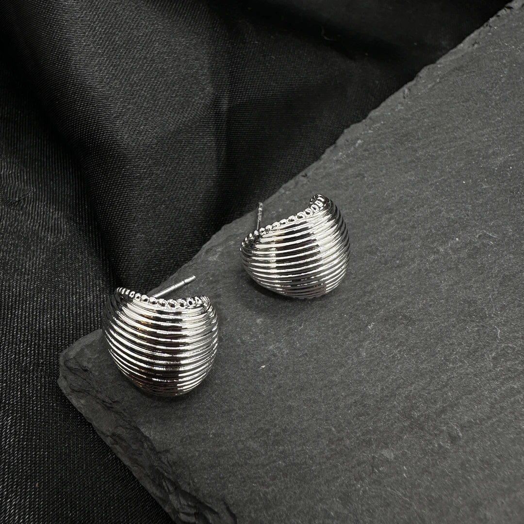 铜合金耳饰 0716 Acc-898冷淡风轻奢风金色女几何耳钉小众