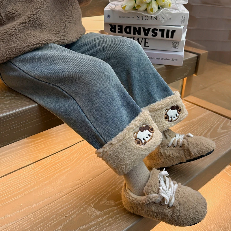 加绒女童牛仔裤冬季加厚一体绒童裤2025款女宝宝秋冬款儿童直筒裤