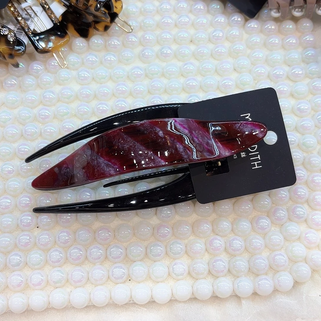 皮质铁合金懒人夹一个