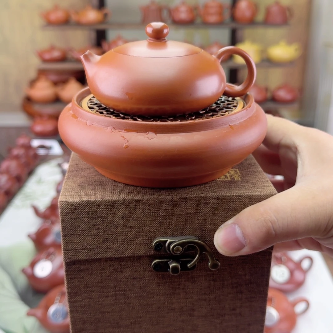 消***花茶壶紫砂140cc吴弦杰扁西施