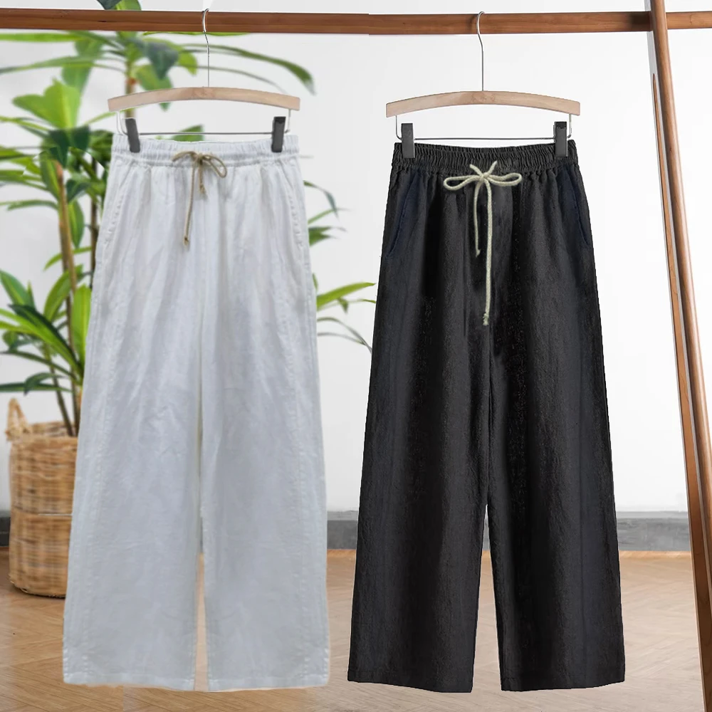 【双雨露黄金纱】 100%重磅汉麻24支女款直筒裤 百搭松弛女神裤