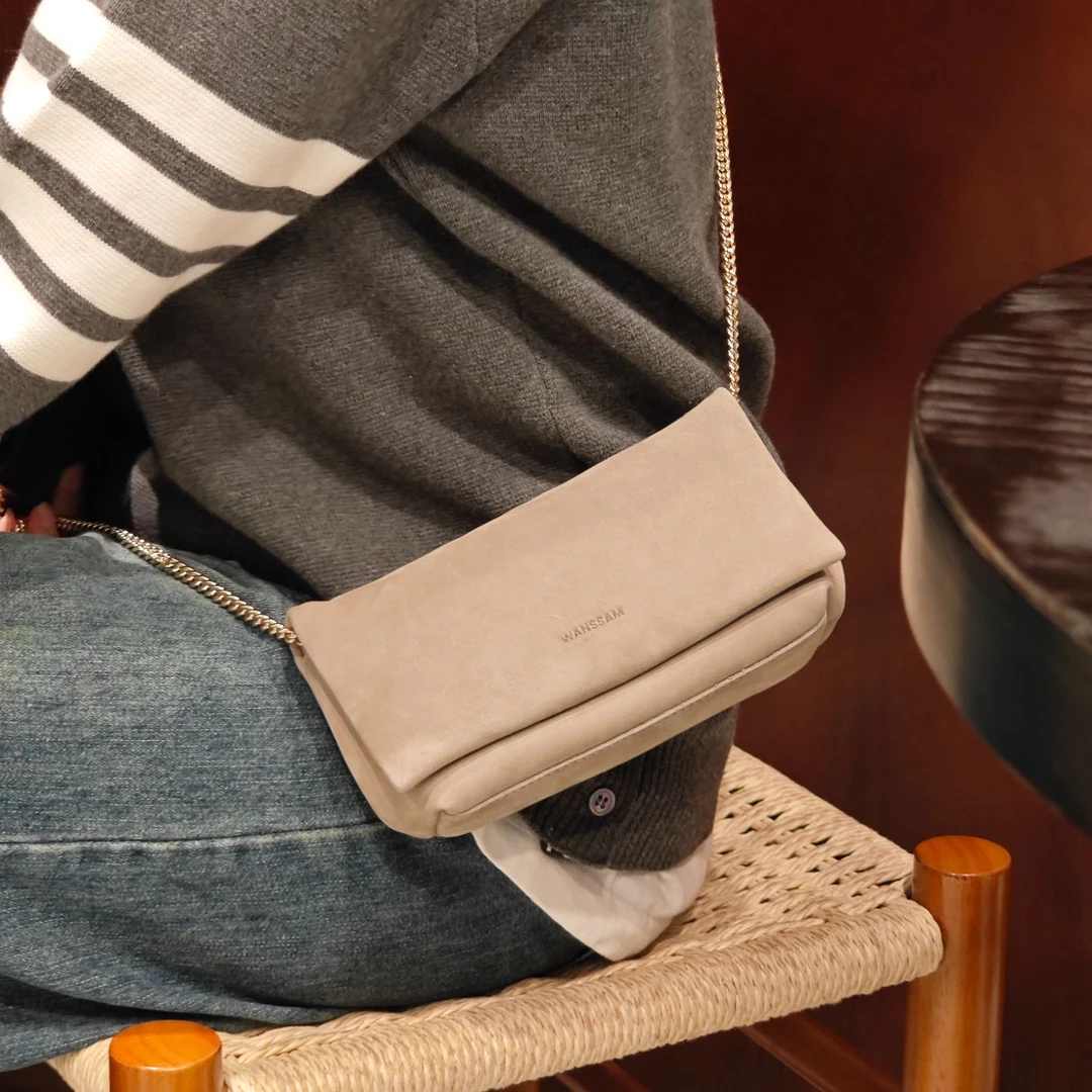 棉花糖款手提包复古磨砂头层牛皮斜挎单肩包高级感云朵腋下手拎包