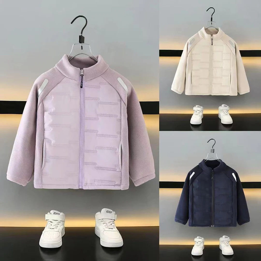宝宝反光条百搭立领棉袄男棉服秋冬休闲风保暖冬季