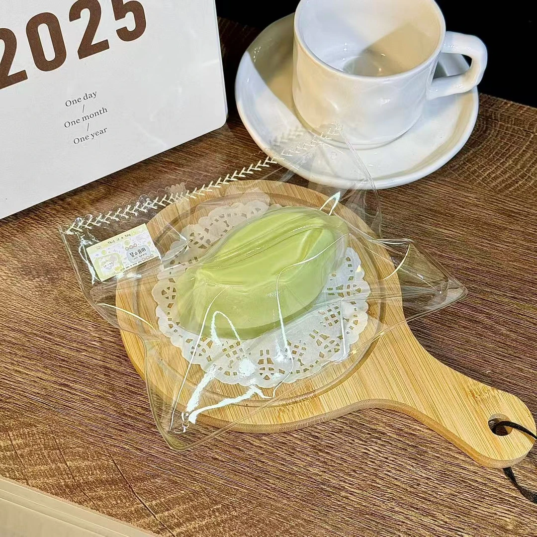 【奶糖泥】冰皮绿叶月饼 纯手工硅胶捏捏乐解压玩具