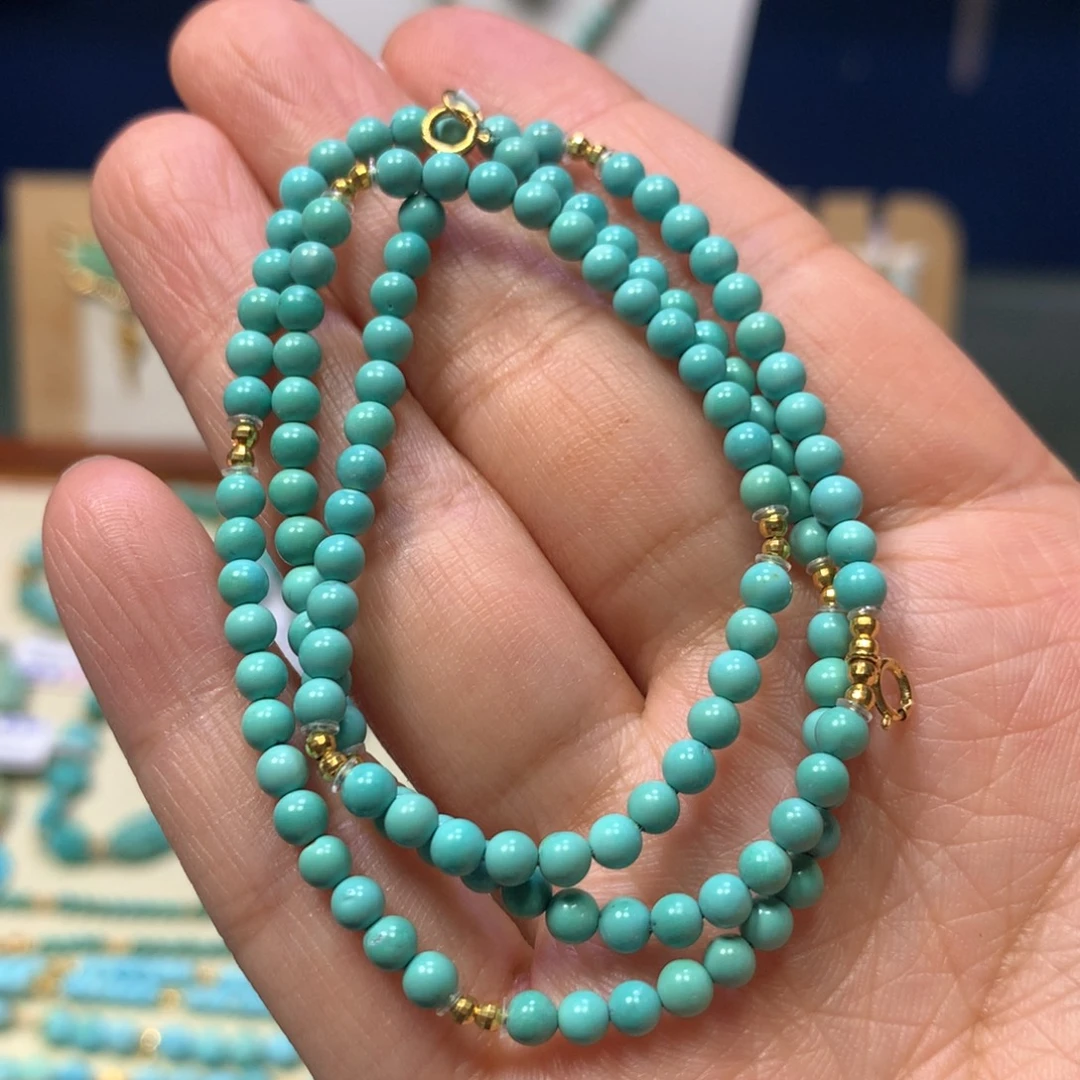 18K金镶嵌绿松石万能链