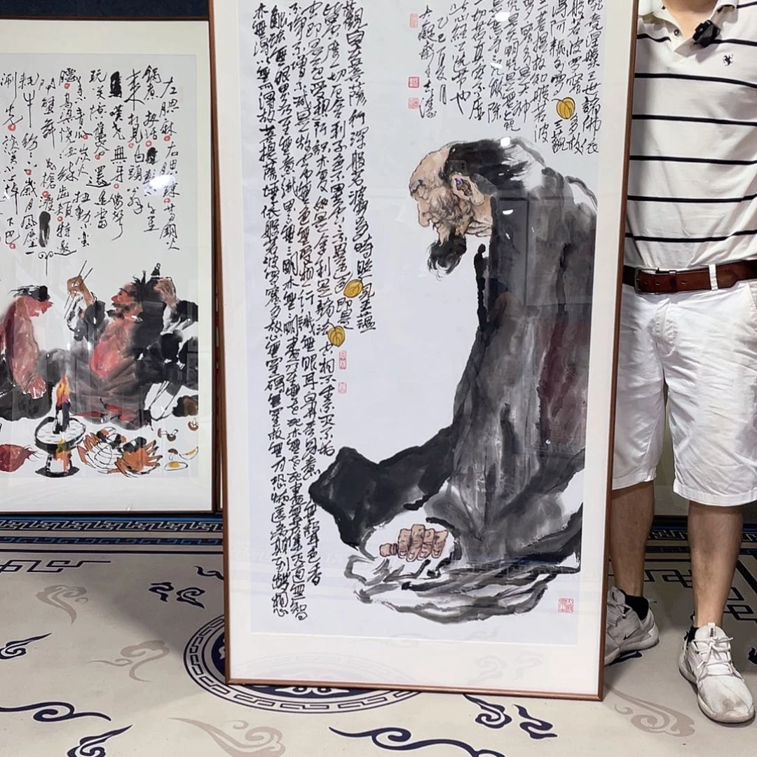 国画手绘画作品带框80/160