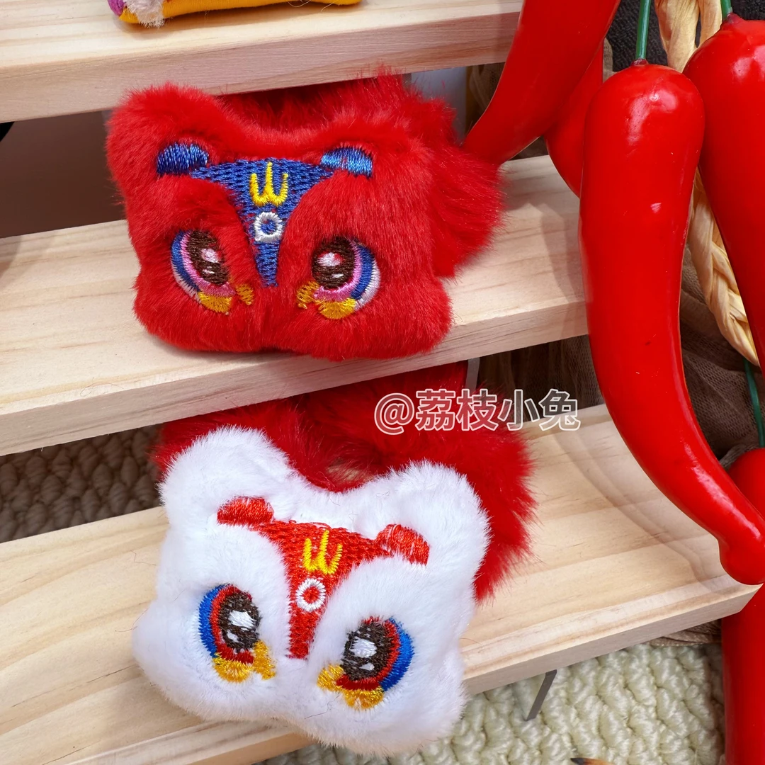 2024龙年宝宝汉服新年红喜庆发绳女童春节醒狮毛球流苏中国风头绳
