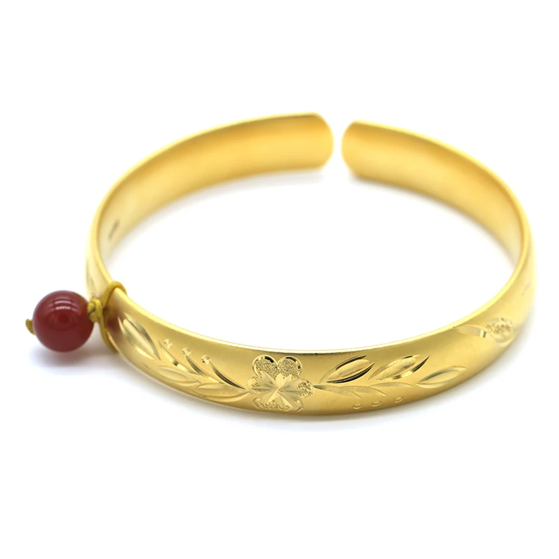 足金黄金繁花手镯轻奢时尚款A3