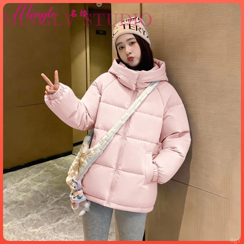 名缕品牌新款轻奢棉服女款2026紫色连帽棉服女巨好看时尚棉服外套