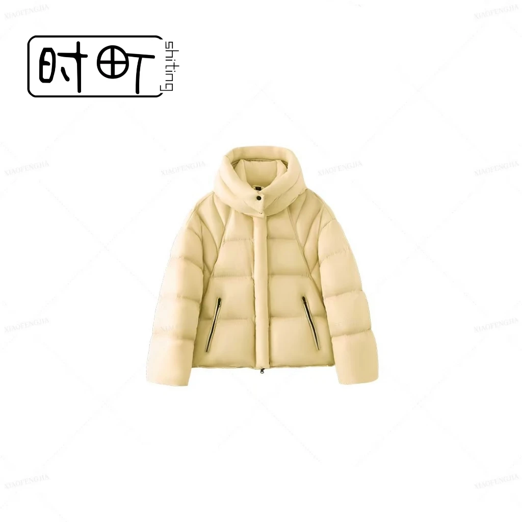 【专用】时町25新款韩系云朵泡芙连帽保暖百搭短款羽绒服-058
