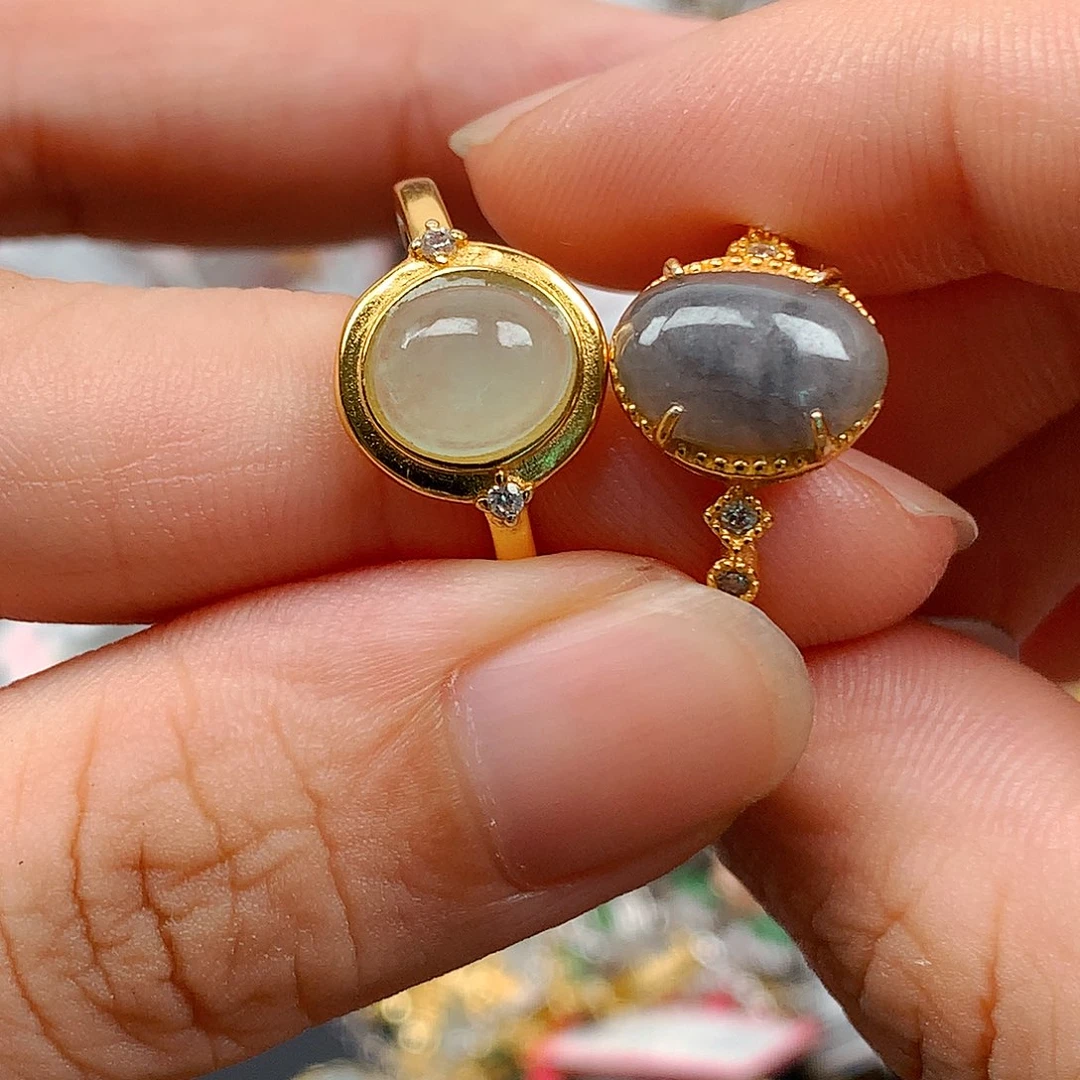 翡翠戒指银S925镶嵌