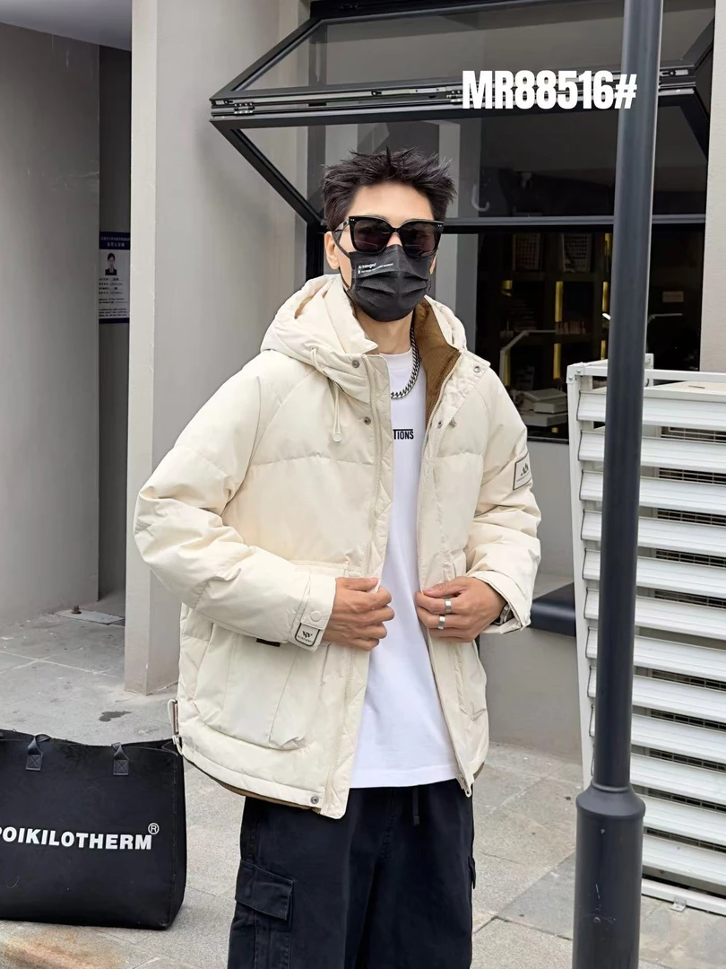 *88516【国标羽服】#米白#重磅厚板热压情侣加厚羽服外套