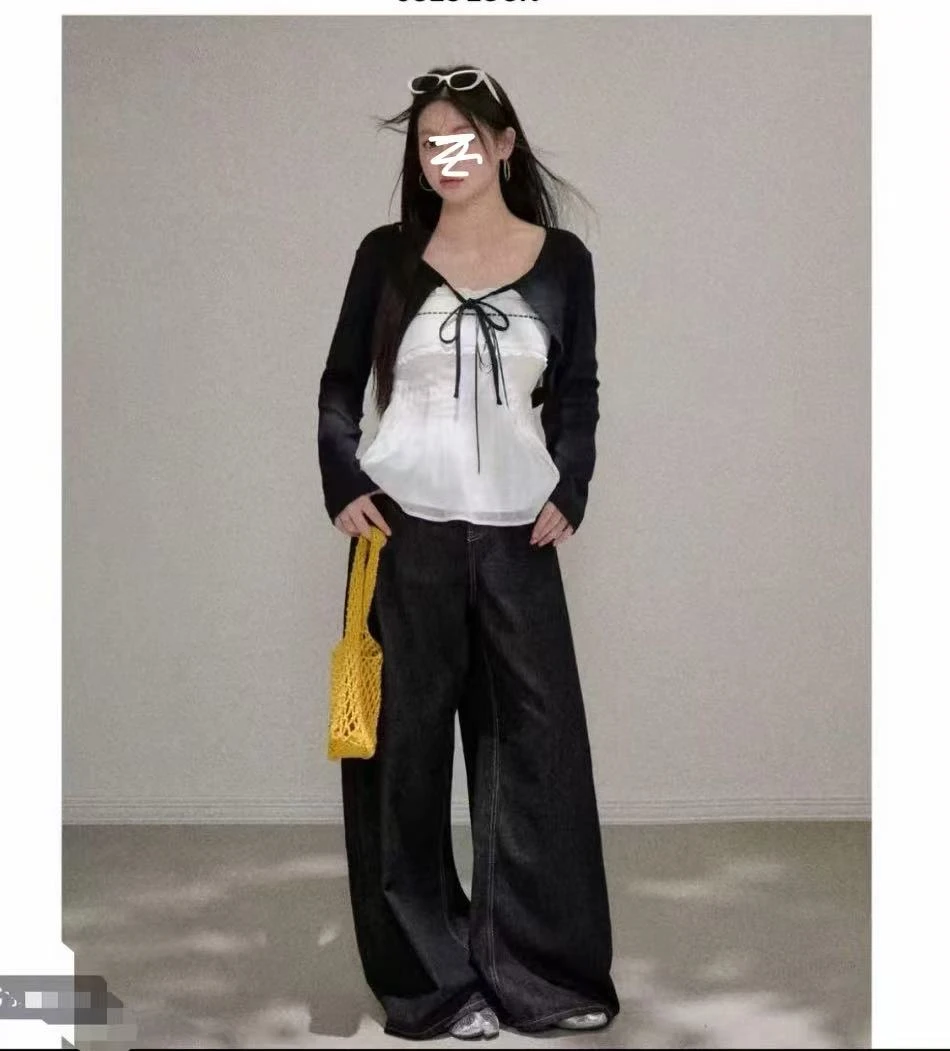 设计感花边拼接抹胸背心女装夏季小众带胸垫外穿无袖上衣套装