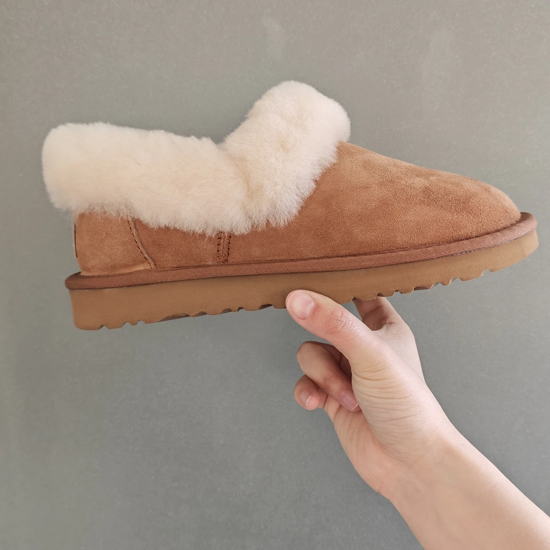 大喜庆薄底皮毛一体短筒雪地靴女冬季加厚保暖防滑百搭