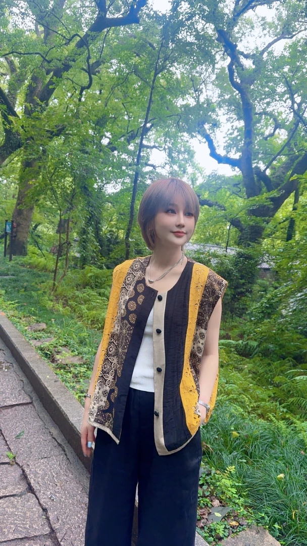 新中式国风拼接设计感马甲（不要机洗）78163