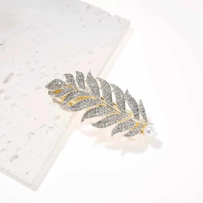 专柜高货羽毛发夹女高级感大发卡马尾夹一字弹簧夹2025新款高端