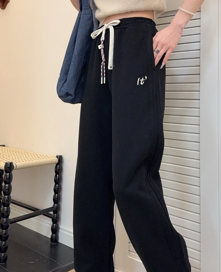 【设计师原创】女款顺色拉条纯色裤-1889