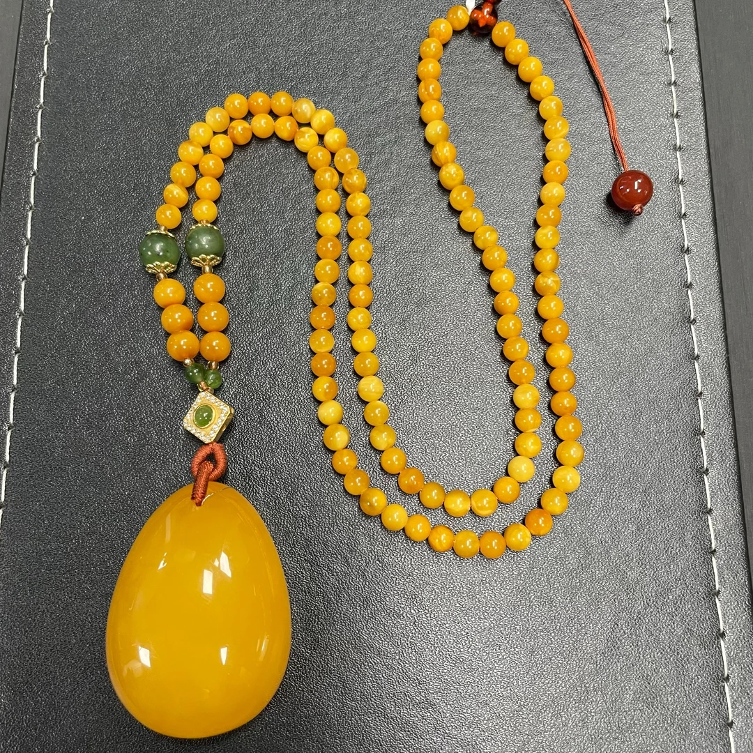 天香如易  天然蜜蜡水滴套装