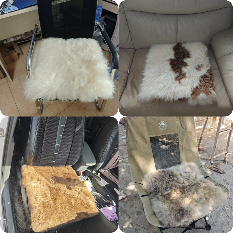 羊皮皮毛一体坐垫地毯办公椅子垫沙发垫汽车坐垫45*45羊毛坐垫