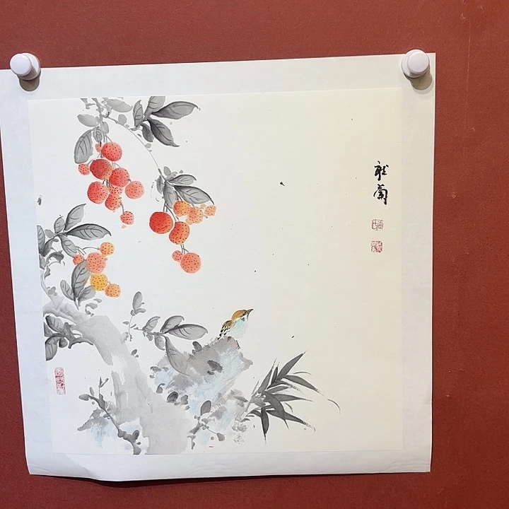 国画听兰老师花鸟