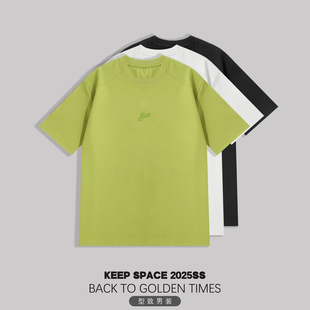 【240克匹马棉】简约百搭精标刺绣休闲短袖25210#1128