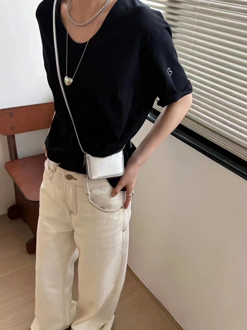 0618-09   女款百搭气质设计感短袖   DY  8572