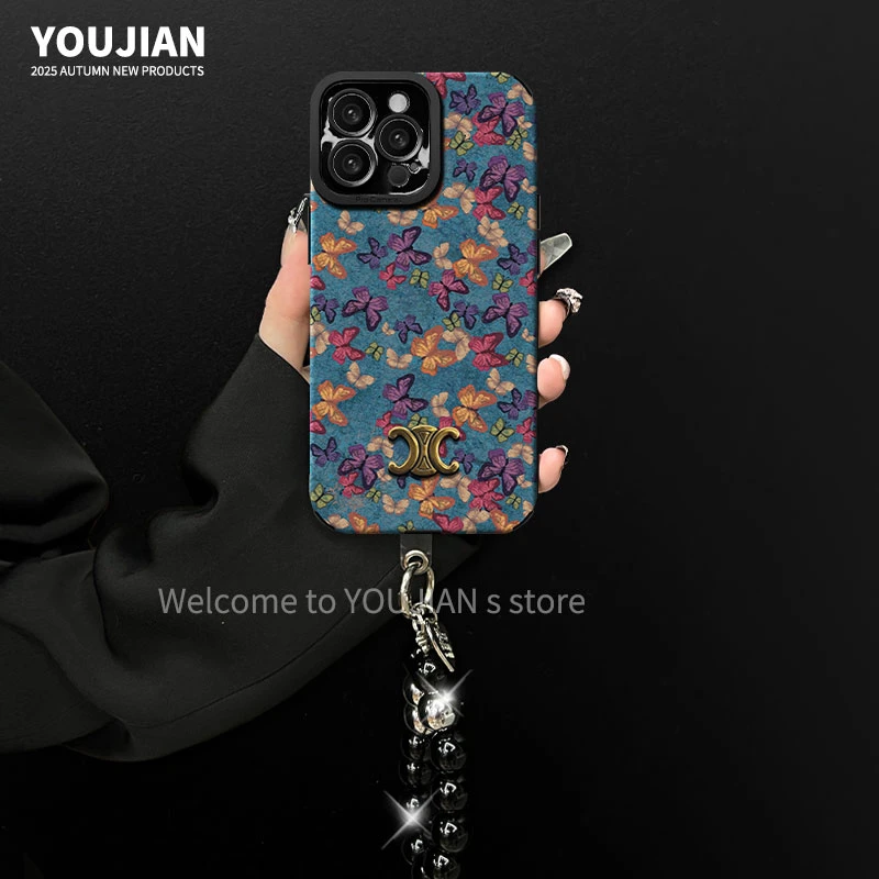 适用【苹果/oppo/华为/vivo/小米】潮牌复古蝴蝶防摔创意手机壳女款