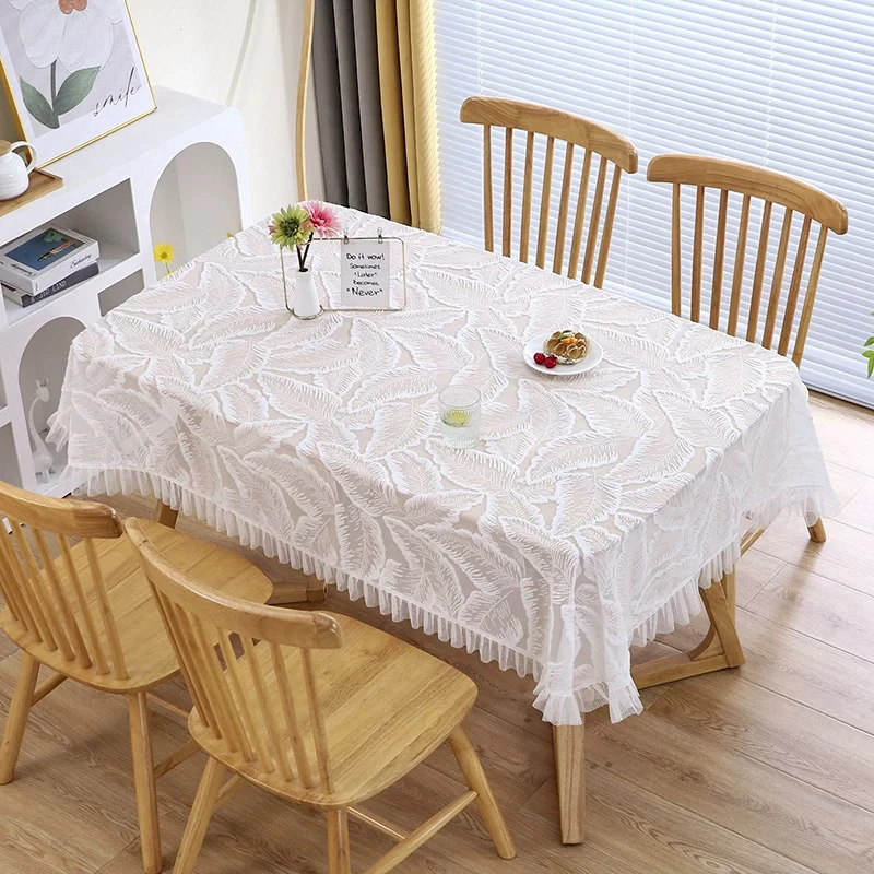 轻奢氛围感桌布长方形蕾丝茶几台布床头柜盖布巾