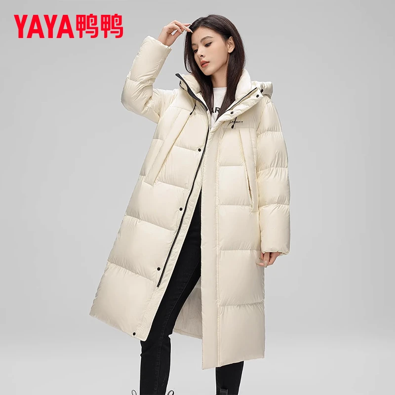 鸭鸭长款90绒女式休闲版型羽绒服-CBY