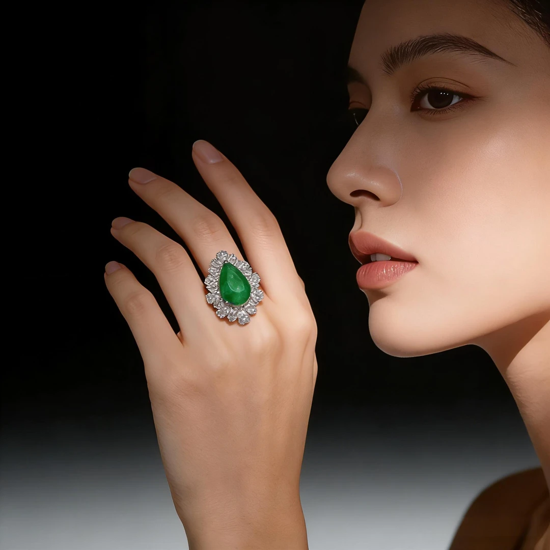 培育祖母绿YX-典藏-尊享高奢-培育木佐祖母绿-豪镶注厚金戒指047