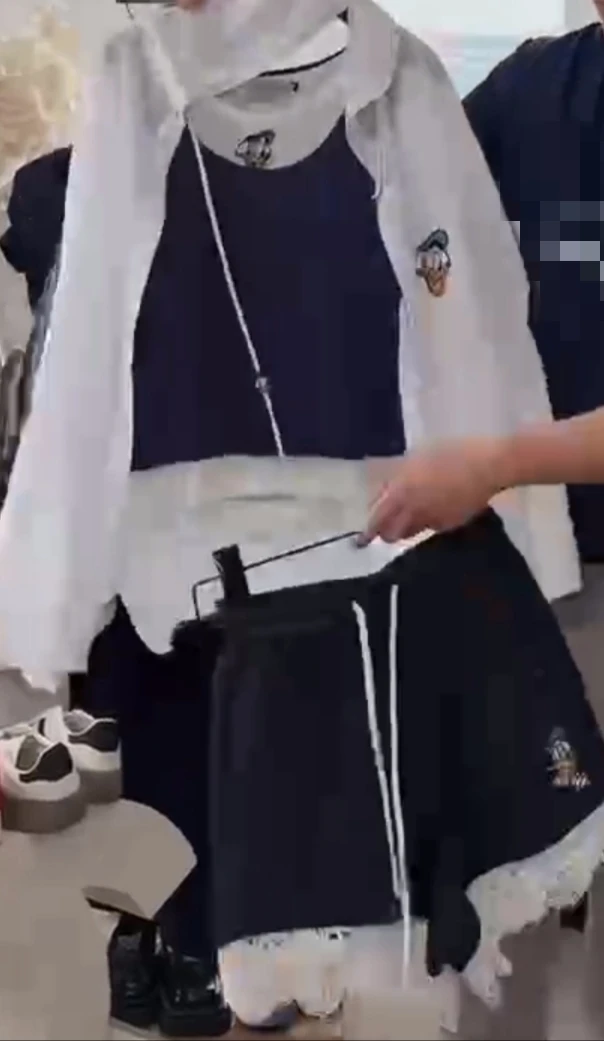 夏季新款韩版慵懒风宽松显瘦百搭卡通长袖衬衫背心套装