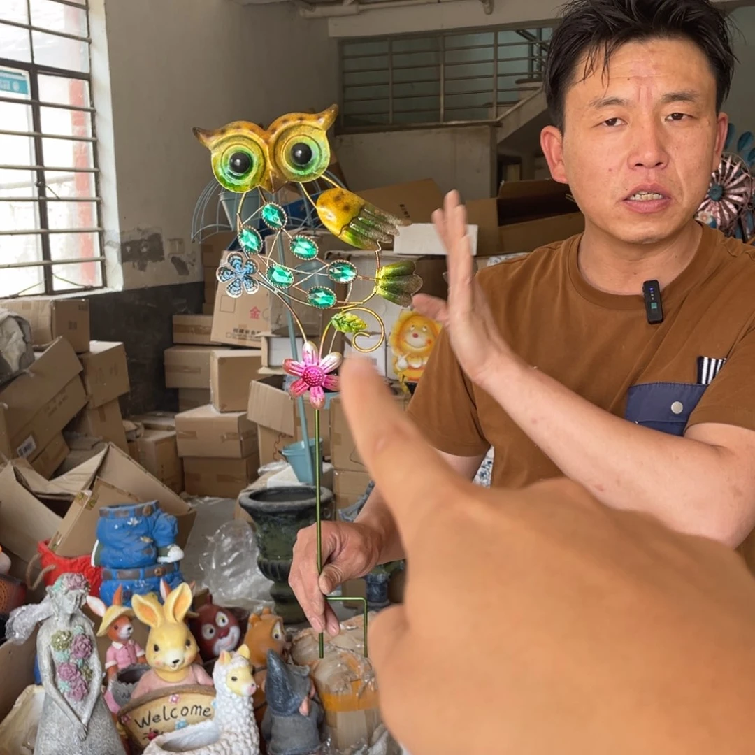 【闪购商品】铁艺猫头鹰花插不保亮