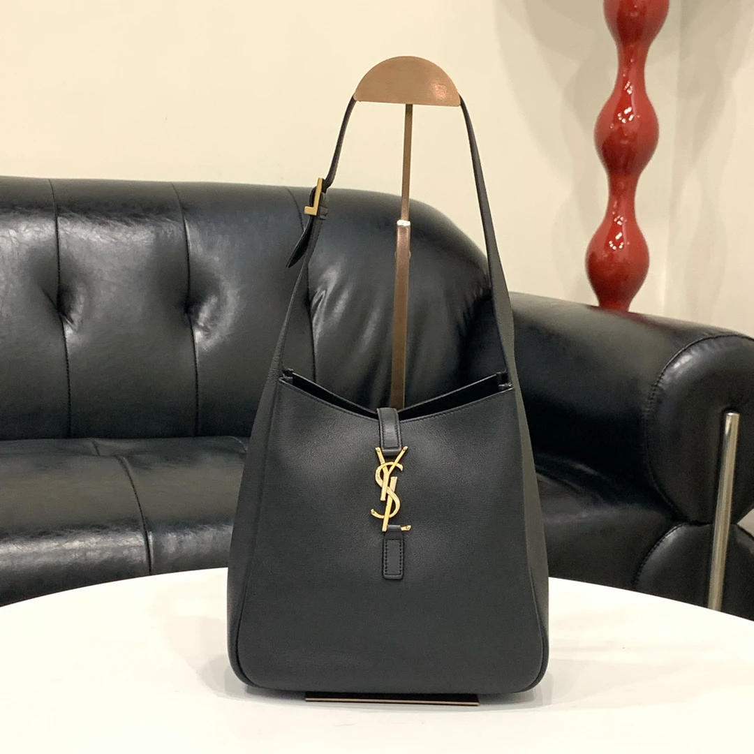 95新 YSL/圣罗兰 黑金hobo小号单肩包