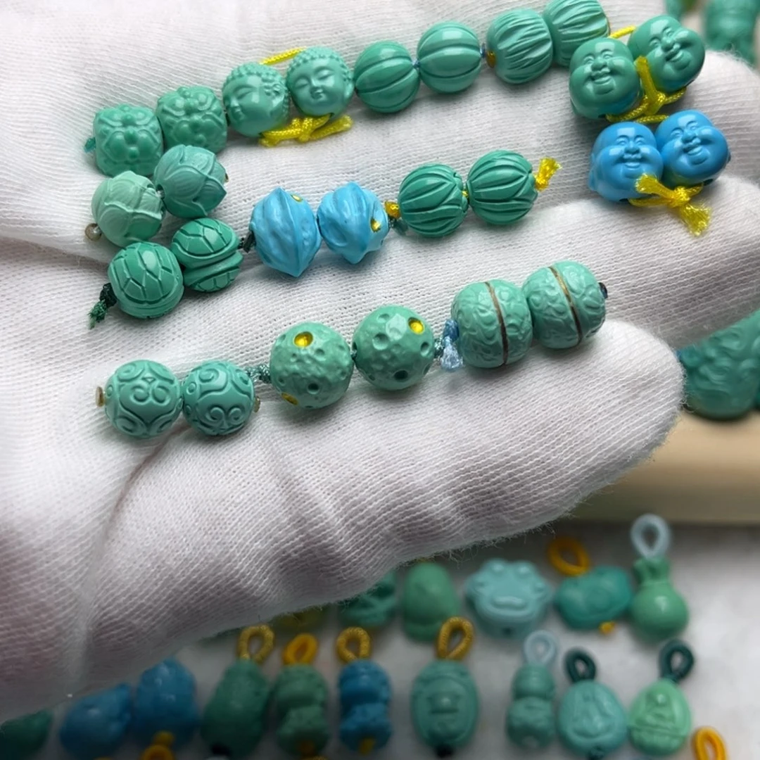 非金属尺寸卡8～9雕刻珠任选一对