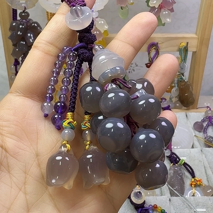 钥匙挂件，紫色平安果